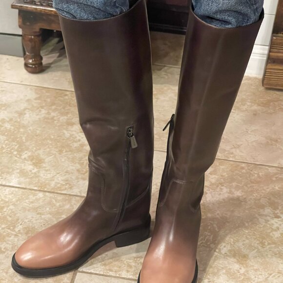 Santoni Dark Brown/Light Tan Boots   Size 8 - Picture 8 of 14